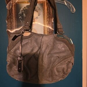 Chic Metallic Gray Women's Shoulder Bag